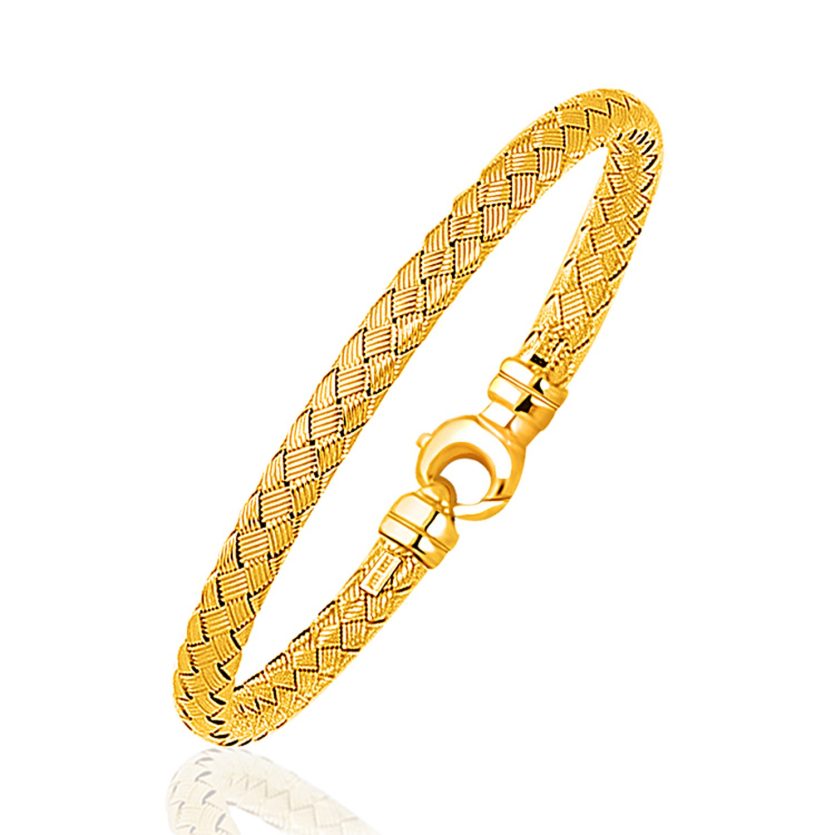 Fancy Weave Bangle in 14k Yellow Gold (5.00 mm) - Image 1
