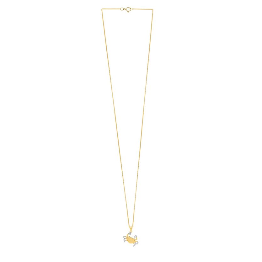 Crab Necklace in 10K Two Tone Yellow Gold - Image 2
