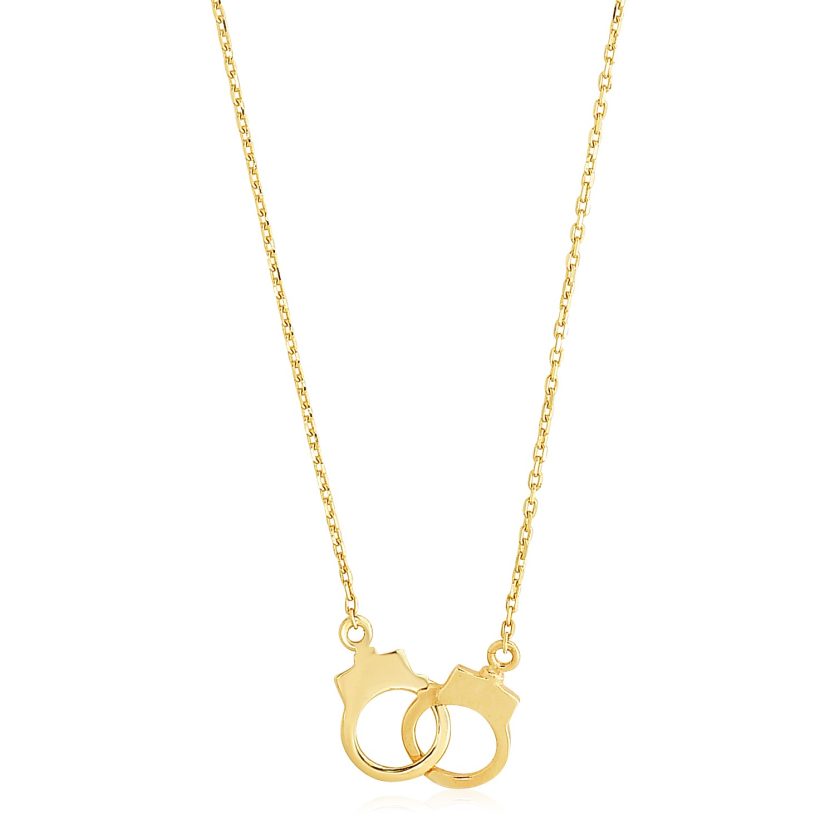 14k Yellow Gold High Polish Handcuff Necklace - Image 1