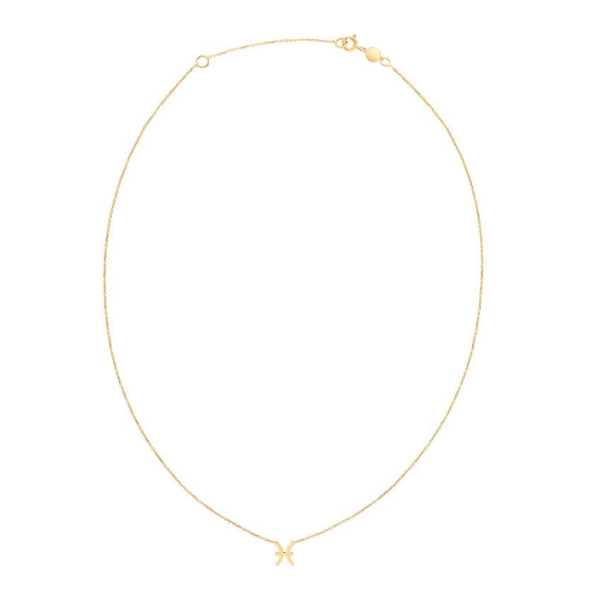 14K Yellow Gold Pisces Necklace - Image 2