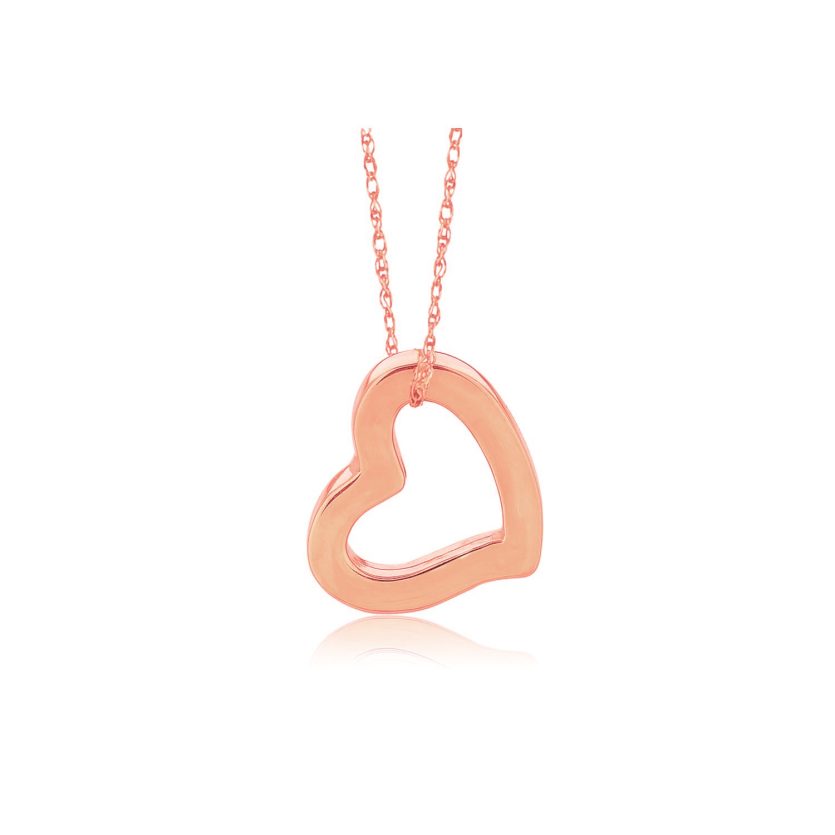 14k Rose Gold Heart Pendant - Image 1