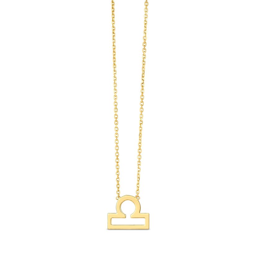 14K Yellow Gold Libra Necklace - Image 1