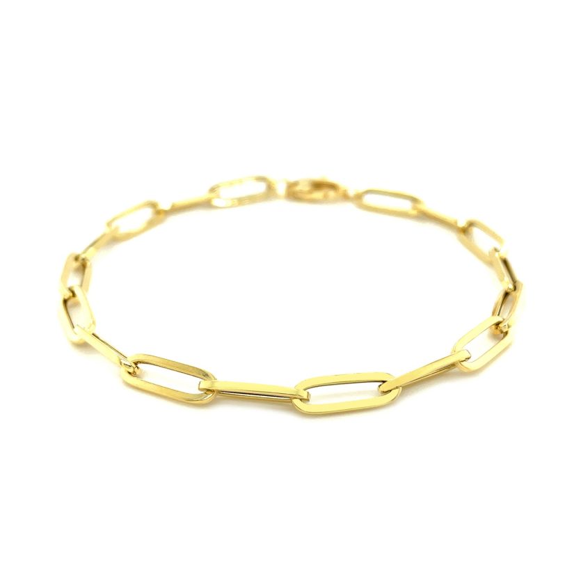 14K Yellow Gold Bold Paperclip Chain Bracelet (4.20 mm) - Image 3