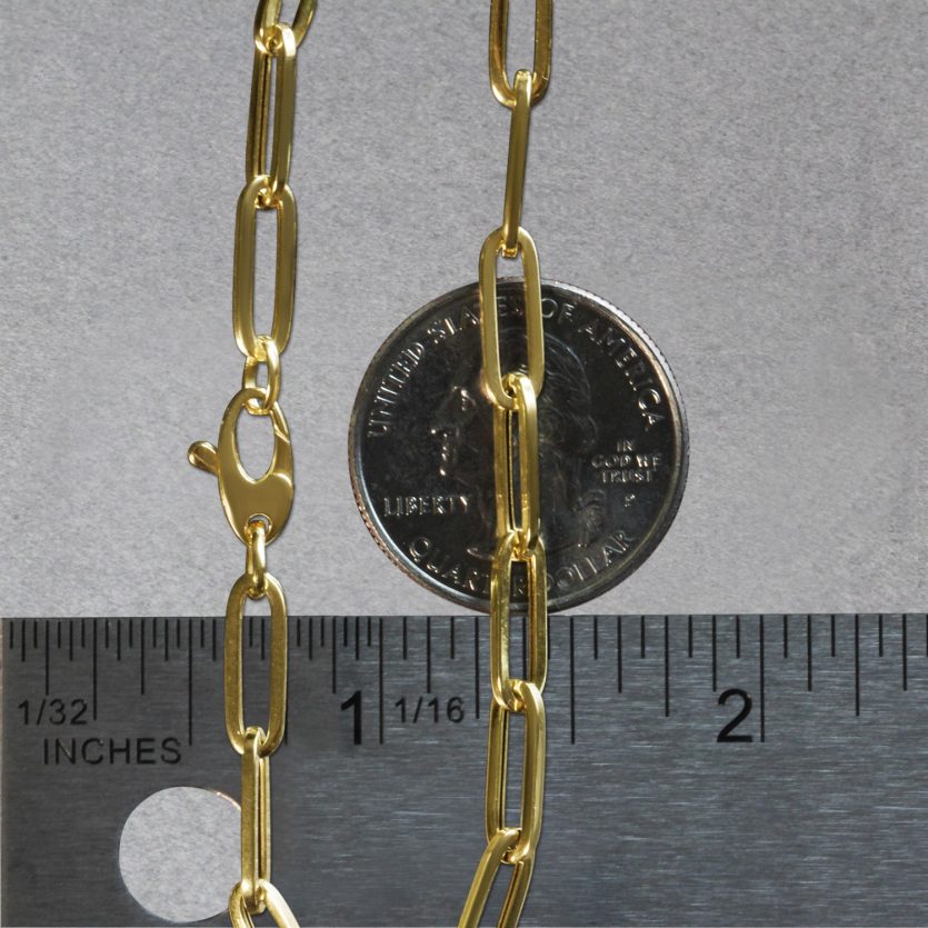 14K Yellow Gold Bold Paperclip Chain Bracelet (4.20 mm) - Image 6