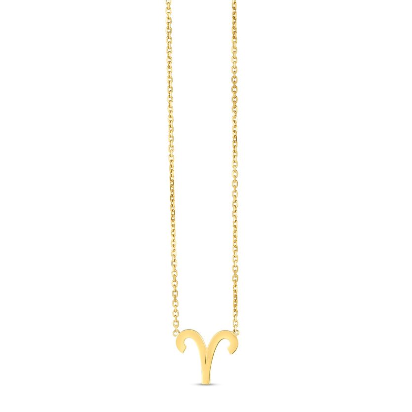 14K Yellow Gold Aries Necklace - Image 1