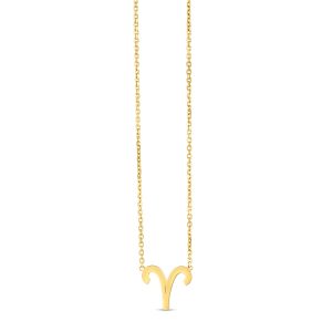 14K Yellow Gold Aries Necklace