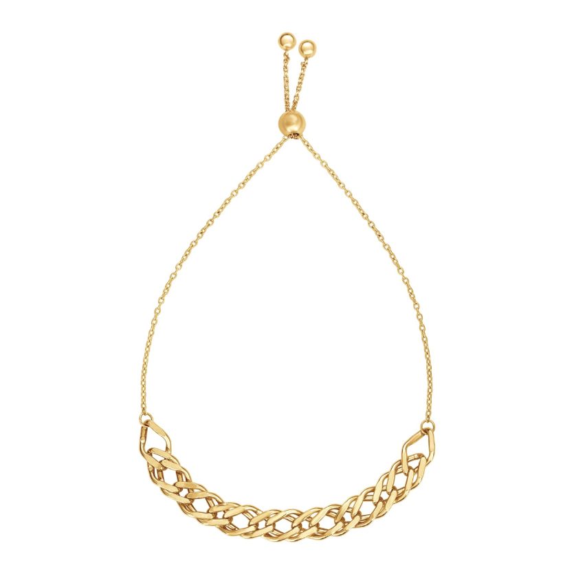 Adjustable Chain Bracelet in 14k Yellow Gold (5.00 mm) - Image 1