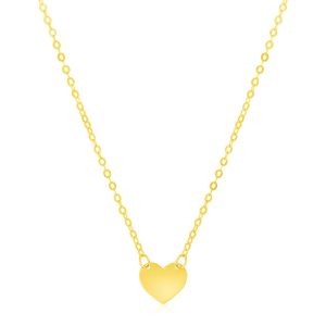 14k Yellow Gold Polished Mini Heart Necklace
