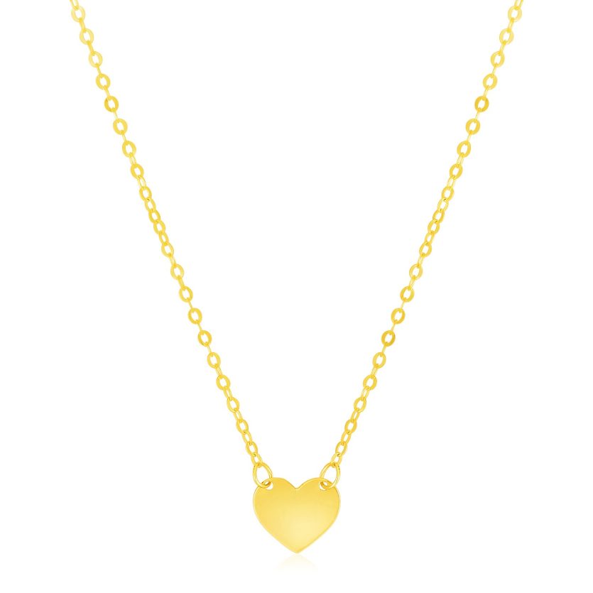 14k Yellow Gold Polished Mini Heart Necklace - Image 1