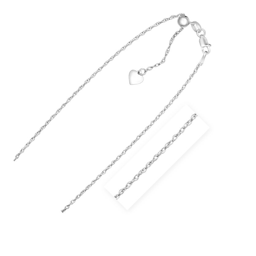 Sterling Silver 1.5mm Adjustable Rope Chain (1.50 mm) - Image 1