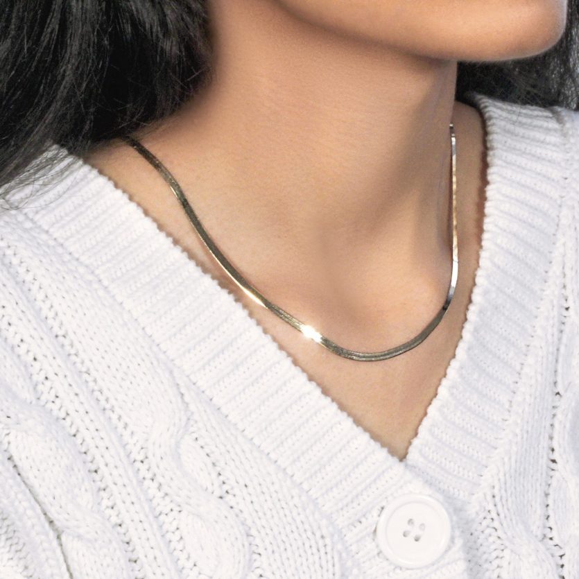 Imperial Herringbone Chain in 10k Yellow Gold (2.80 mm) - Image 5