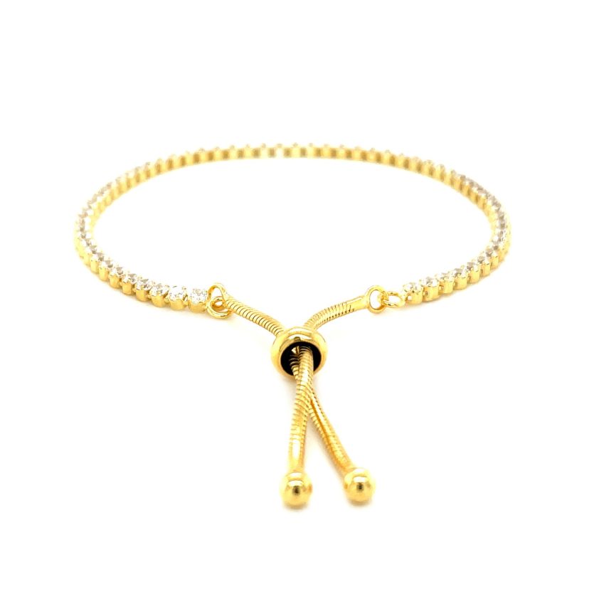 Adjustable Tennis Style Bracelet with Cubic Zirconia in Sterling Silver(5.10 mm) - Image 3