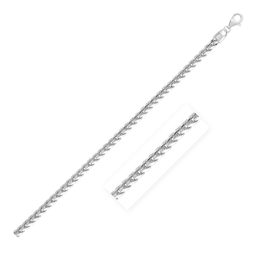 Sterling Silver Rhodium Plated Round Franco Chain 4.6mm - Image 1