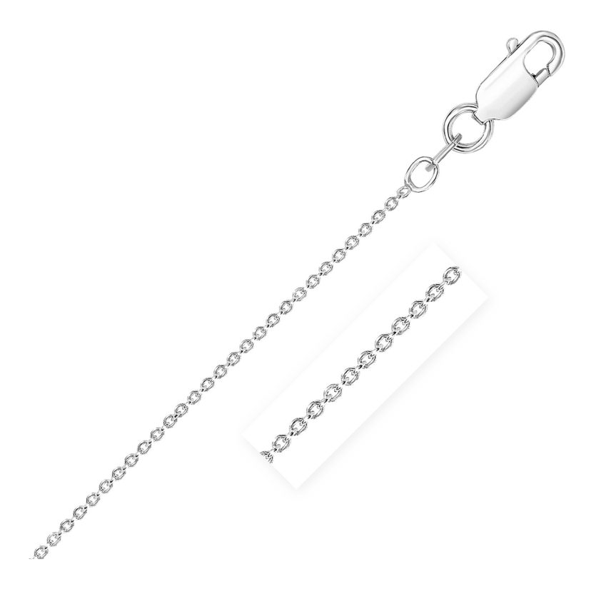 Sterling Silver Rhodium Plated Round Cable Chain (2.60 mm) - Image 1