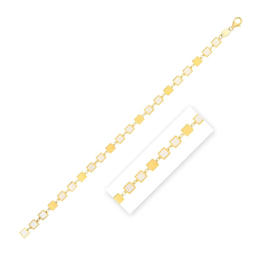 MOP Alternating Bracelet in 14K Yellow Gold Gem (5.00 mm) - Image 1
