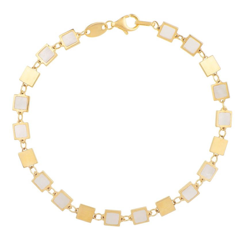 MOP Alternating Bracelet in 14K Yellow Gold Gem (5.00 mm) - Image 2