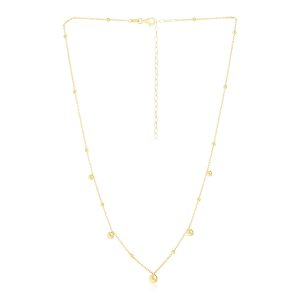 14k Yellow Gold High Polish Beaded Stations Necklace