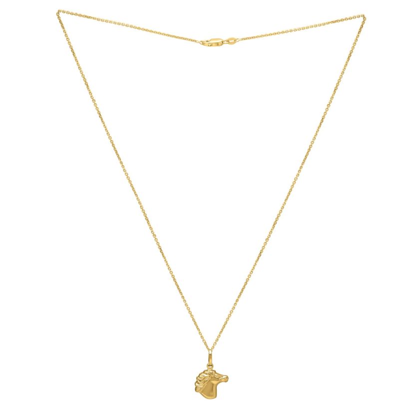 Horse Profile Medium Necklace in 14K Yellow Gold - Image 2