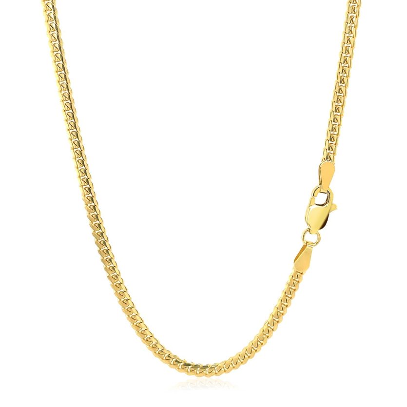 10k Yellow Gold Classic Solid Miami Cuban Chain (2.60 mm) - Image 3