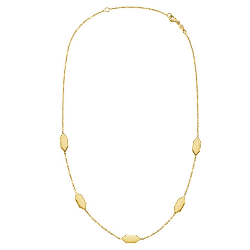 Elongated Hexagon Necklace in 14K Yellow Gold - Image 2