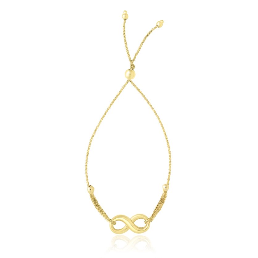 14k Yellow Gold Infinity Motif Adjustable Lariat Bracelet (1.00 mm) - Image 1