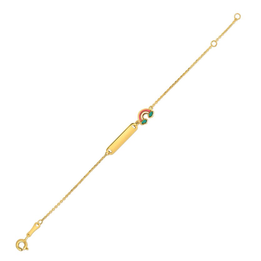 14k Yellow Gold Rainbow Childrens Bracelet (1.00 mm) - Image 1