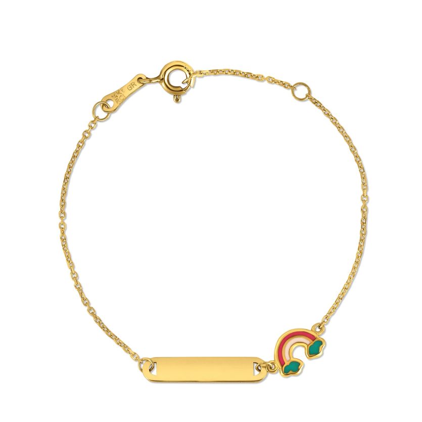 14k Yellow Gold Rainbow Childrens Bracelet (1.00 mm) - Image 2