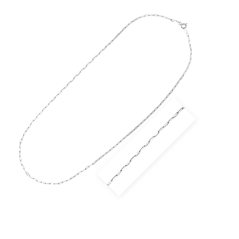 Sterling Silver Rhodium Plated Paperclip Chain (1.80 mm) - Image 1