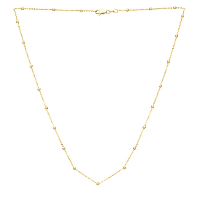 Textured Saturn Bead Necklace in 14K Yellow Gold - Image 3