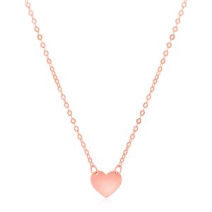 14k Rose Gold Polished Mini Heart Necklace