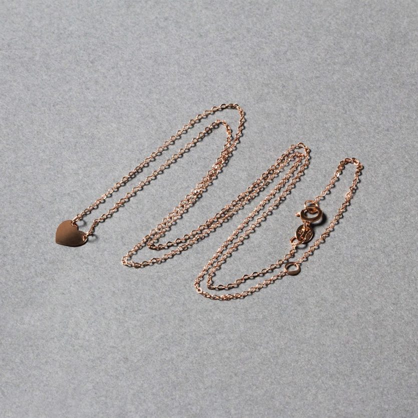 14k Rose Gold Polished Mini Heart Necklace - Image 3
