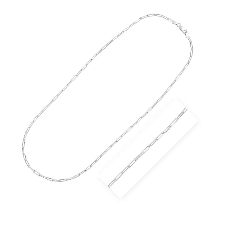 Sterling Silver Rhodium Plated Paperclip Chain (3.00 mm) - Image 1