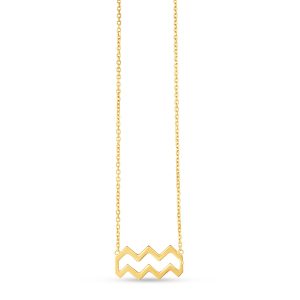 14K Yellow Gold Aquarius Necklace