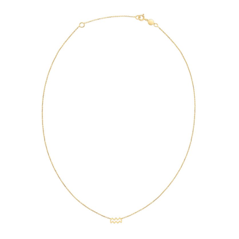 14K Yellow Gold Aquarius Necklace - Image 2