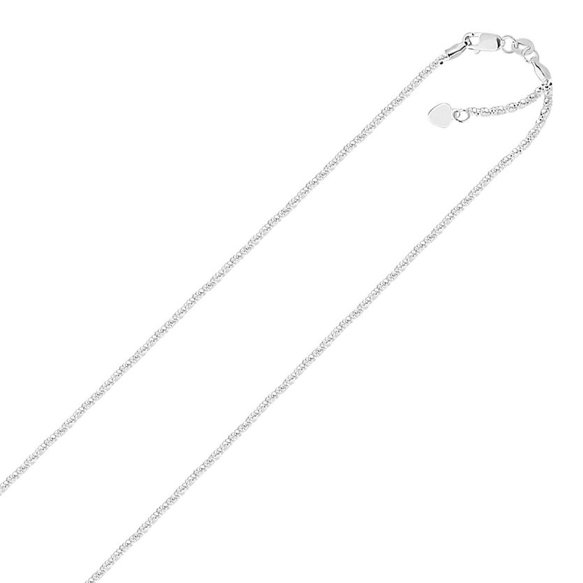 Sterling Silver 1.5mm Adjustable Sparkle Chain (1.50 mm) - Image 1