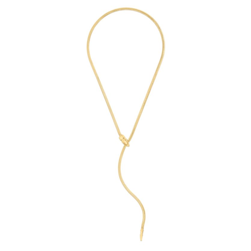 14k Yellow Gold Serpent Necklace - Image 1