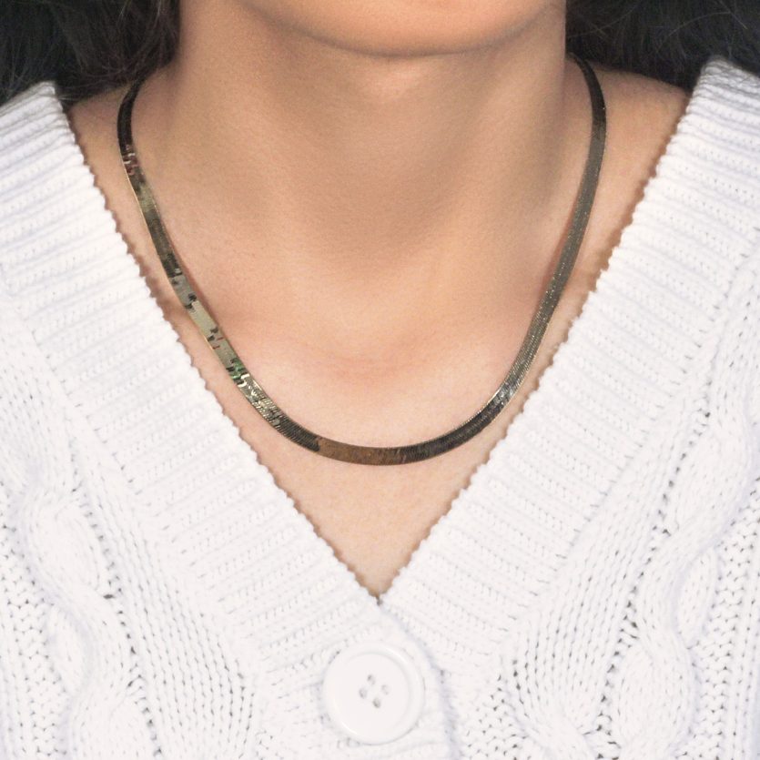 Imperial Herringbone Chain in 10k Yellow Gold (5.00 mm) - Image 4