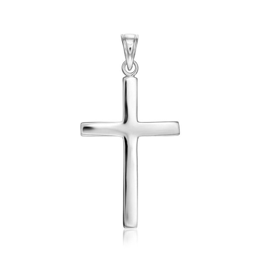 Sterling Silver Polished Cross Pendant - Image 1