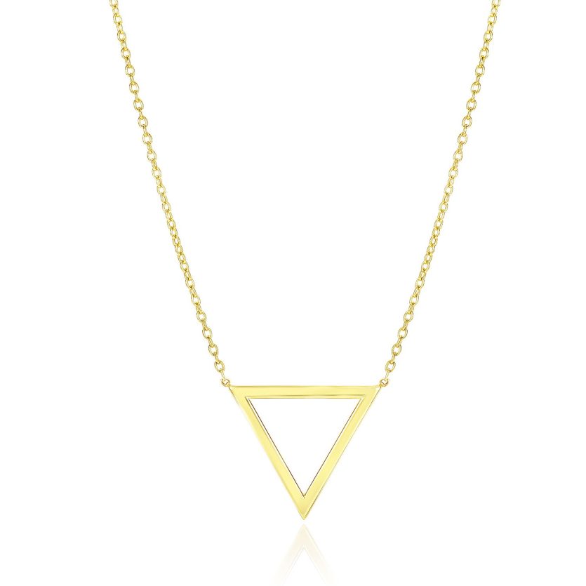14k Yellow Gold Delta Symbol Chain Necklace - Image 1