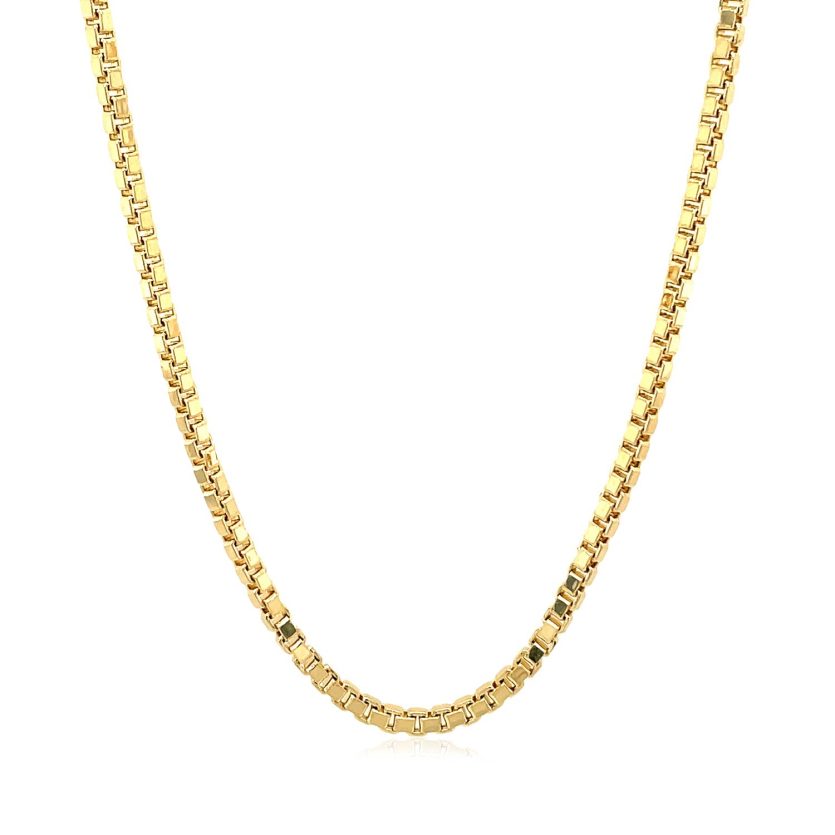 14k Yellow Gold Semi Solid Box Chain (2.10 mm) - Image 1