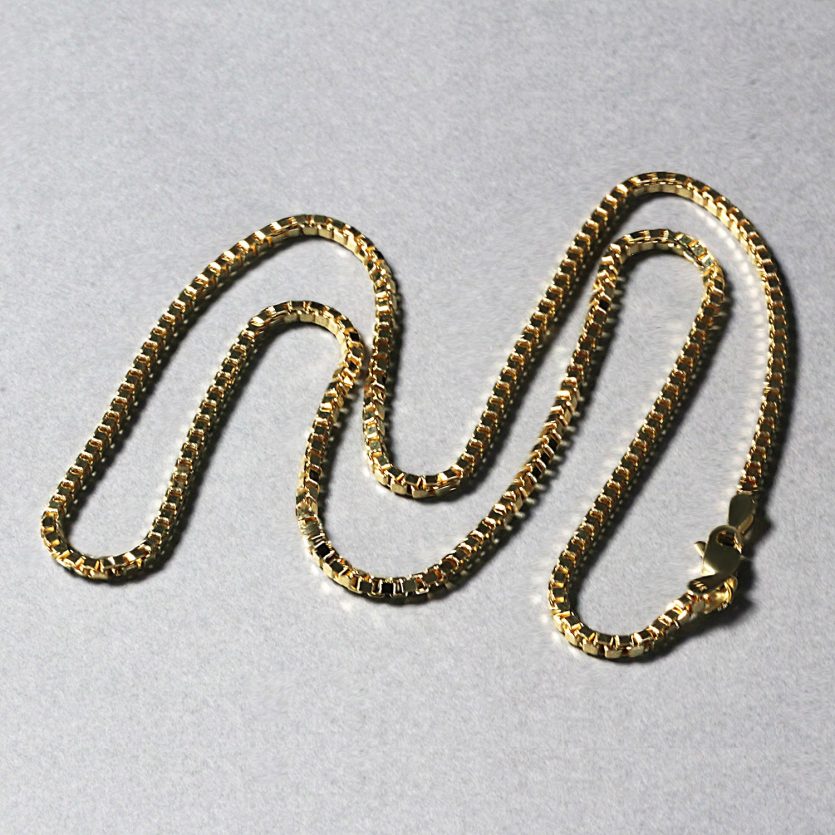 14k Yellow Gold Semi Solid Box Chain (2.10 mm) - Image 4