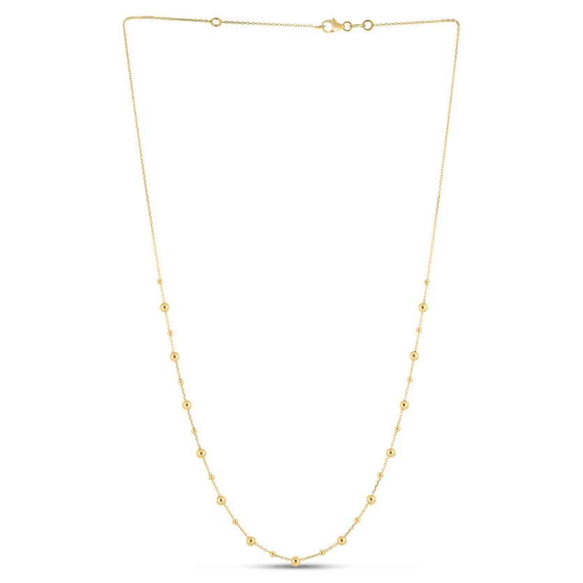 14k Yellow Gold Bead Necklace - Image 1