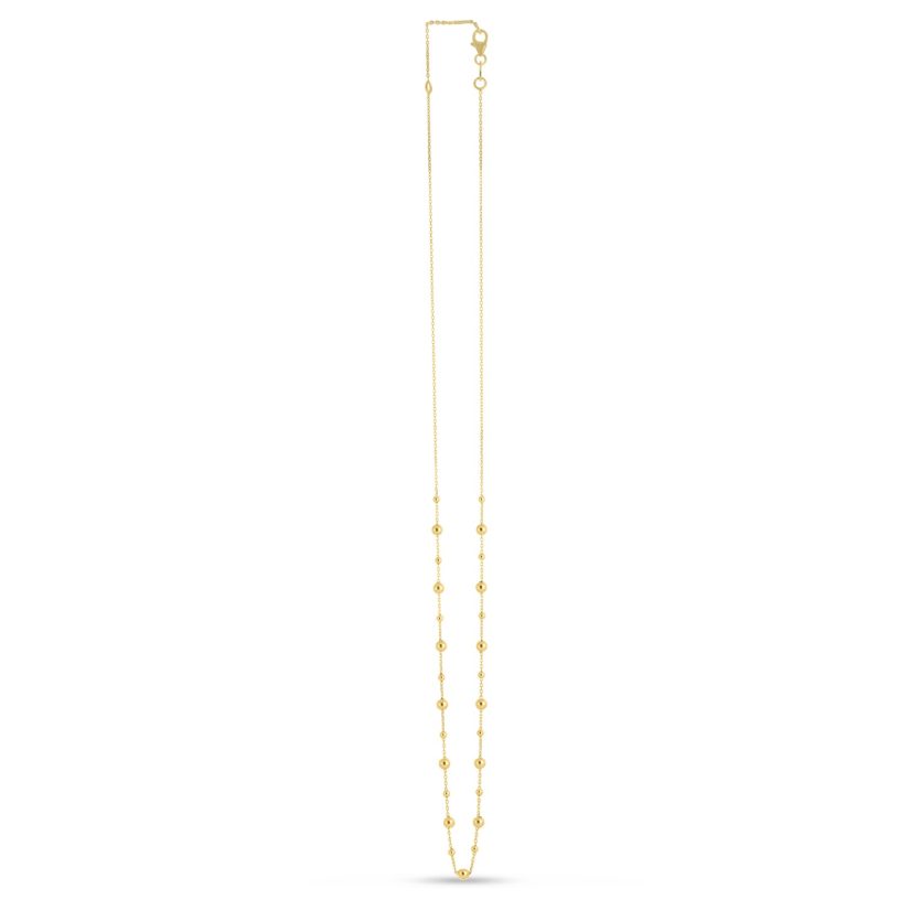 14k Yellow Gold Bead Necklace - Image 2