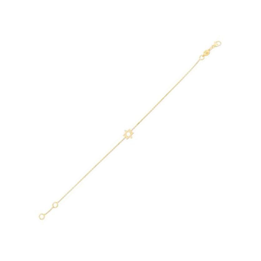 14k Yellow Gold Star of David Bracelet - Image 1