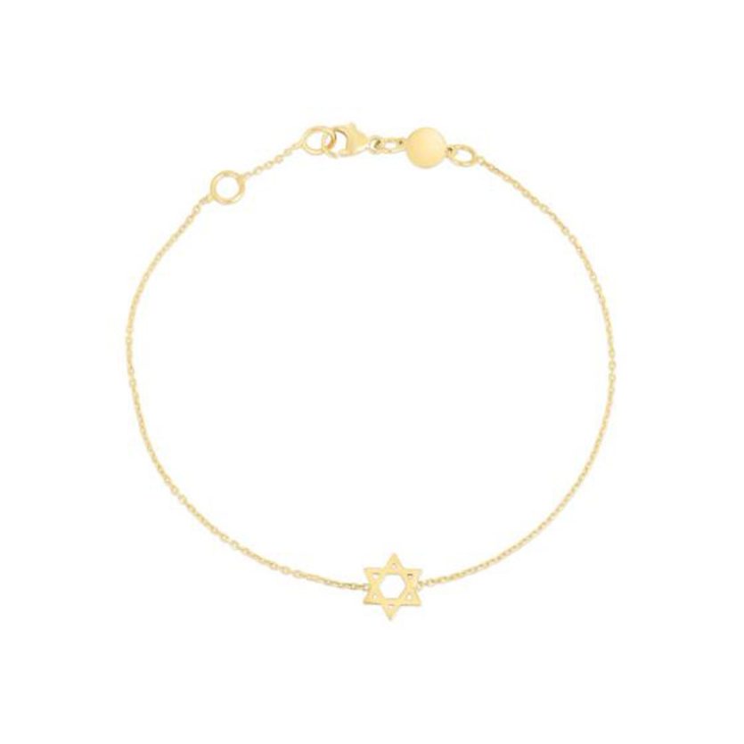 14k Yellow Gold Star of David Bracelet - Image 2