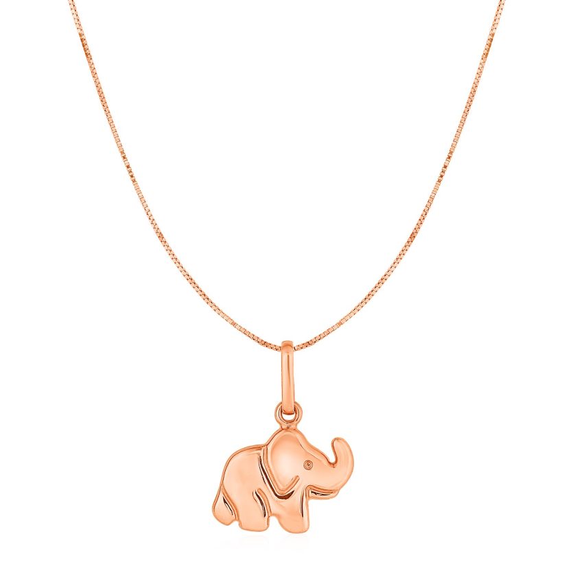 Elephant Pendant in 10k Rose Gold - Image 1