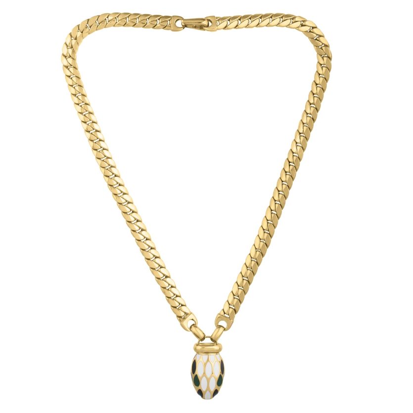 Le Serpent Curb Link Necklace in 14K Yellow Gold - Image 2