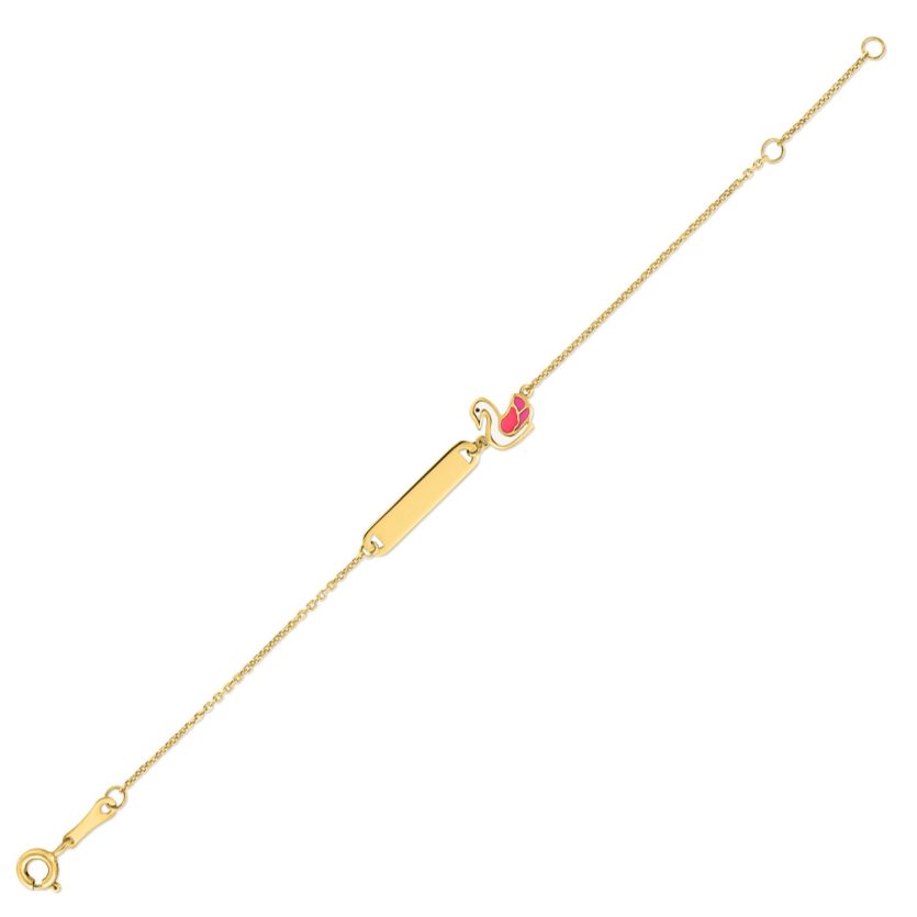 14k Yellow Gold Swan Childrens Bracelet (1.00 mm) - Image 1