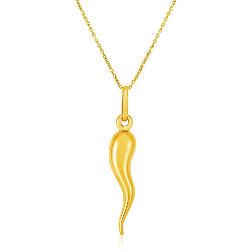 14k Yellow Gold Pendant with Polished Abstract Swirl - Image 1