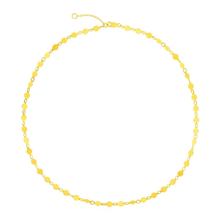 14k Yellow Gold Necklace with Polished Circles - Image 1